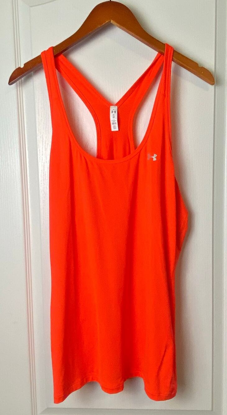 Under Armour Orange Racerback Tank Athletic Workout Women's Size X-Large
